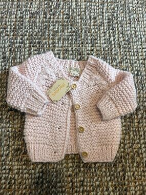 Soft Pink Knit Baby Cardigan